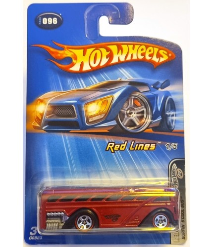 Hot Wheels Surfin School Bus Red Lines 2005